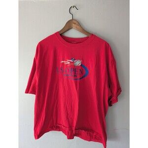 Vintage Y2K US Open t shirt, 2005 Red tennis shirt